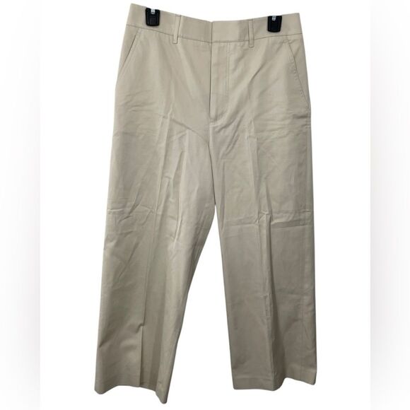 Vince High Waisted Wide Leg Cream Cropped Trouser Ecru Pants Size 10 - Picture 1 of 8